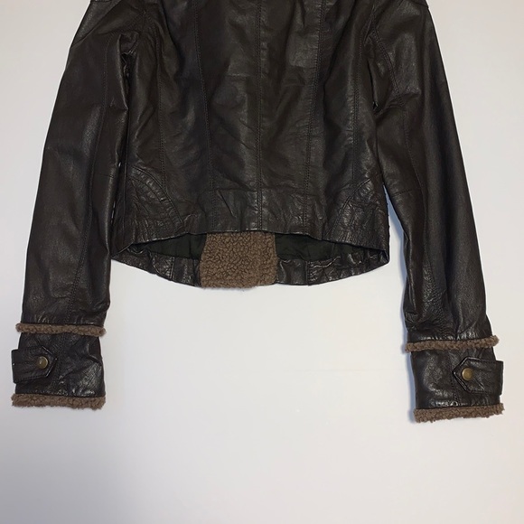 Just Jeans Brown Leather Bomber Jacket - Women’s AU Size 6 - Picture 7 of 10